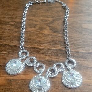 Paparazzi Silver Necklace with Intricate Medallion Design